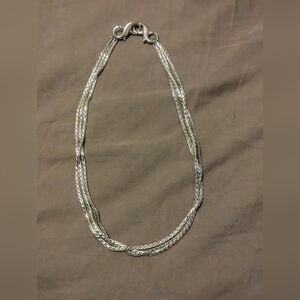 Silver three strand necklace Lia Sophia